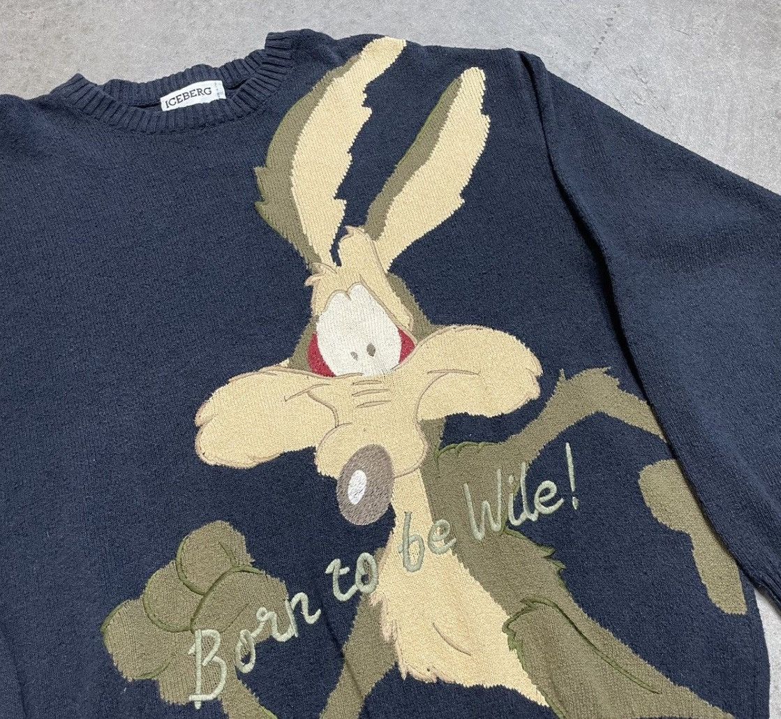 Iceberg 1994 Iceberg Looney Tunes Wile Coyote knitwear Size US XL / EU 56 / 4 - 3 Thumbnail