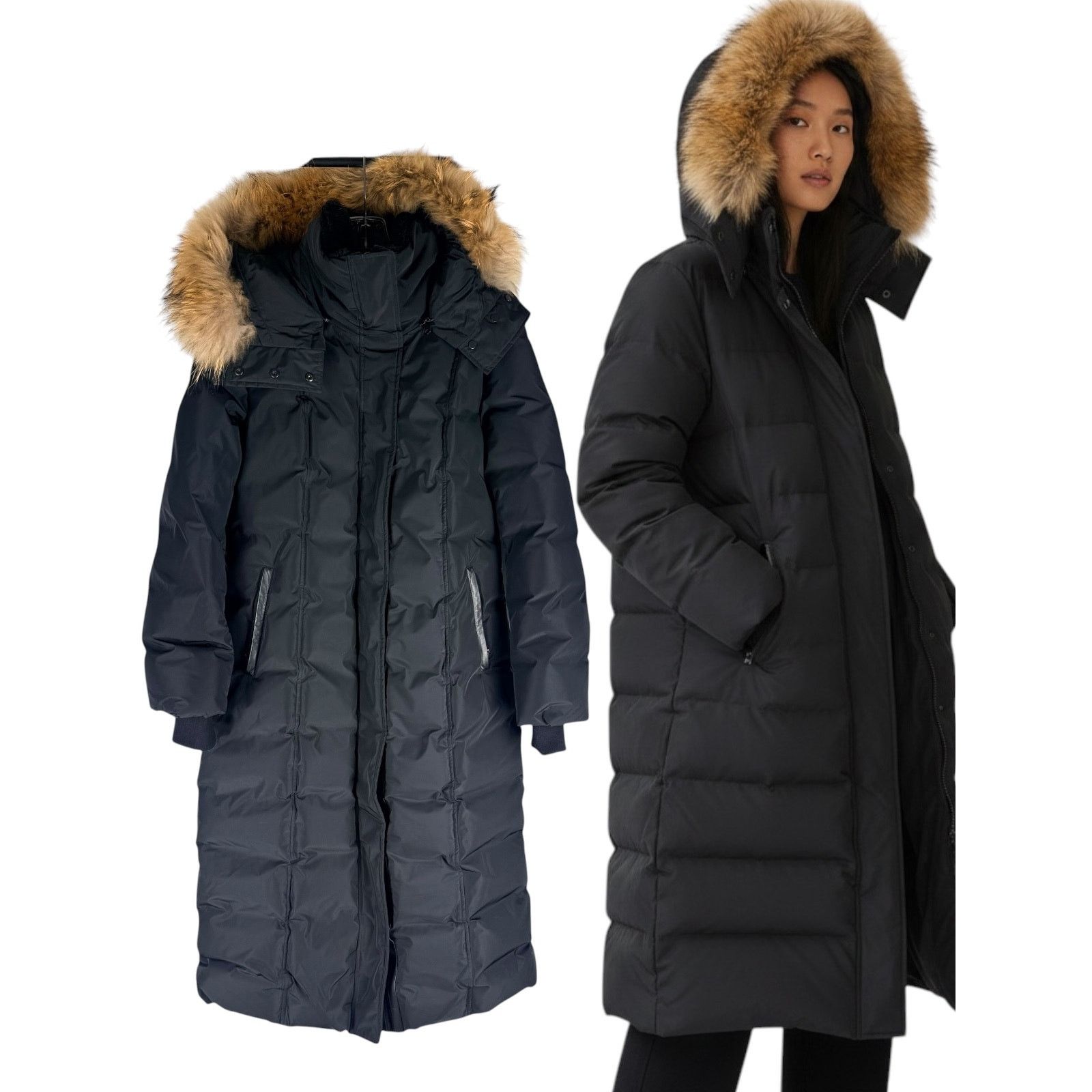 Mackage Mackage Jada Duck Down Fur Long Maxi Parka Coat Black Size L Size L / US 10 / IT 46 - 1 Thumbnail
