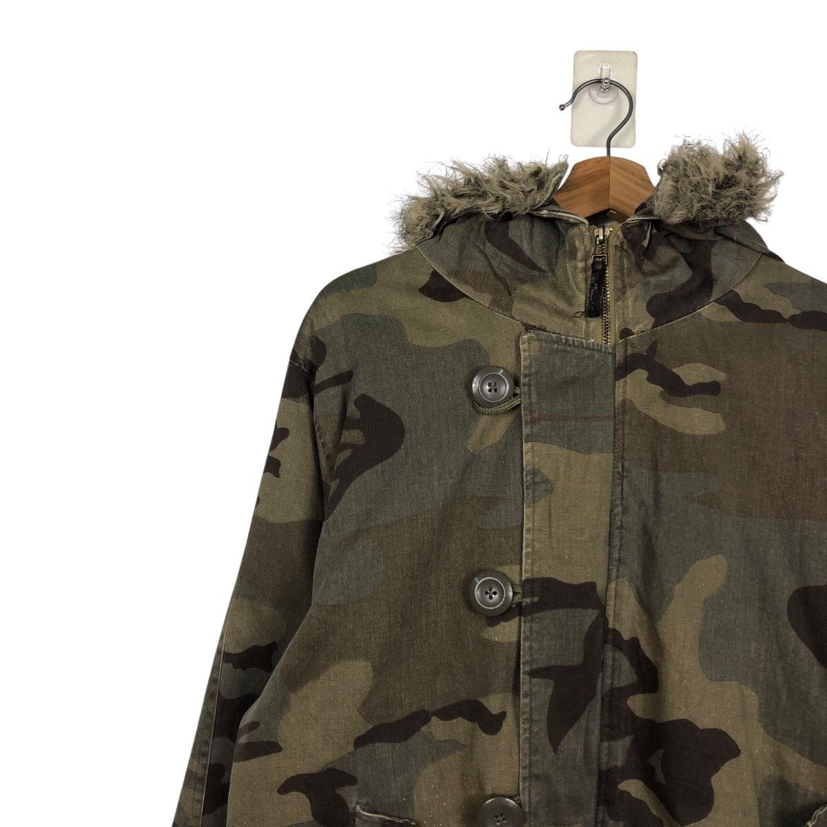 Japanese Brand 📌Vintage Bomber Jacket Camouflage Fur Hoodie Jinnee Size US L / EU 52-54 / 3 - 8 Thumbnail