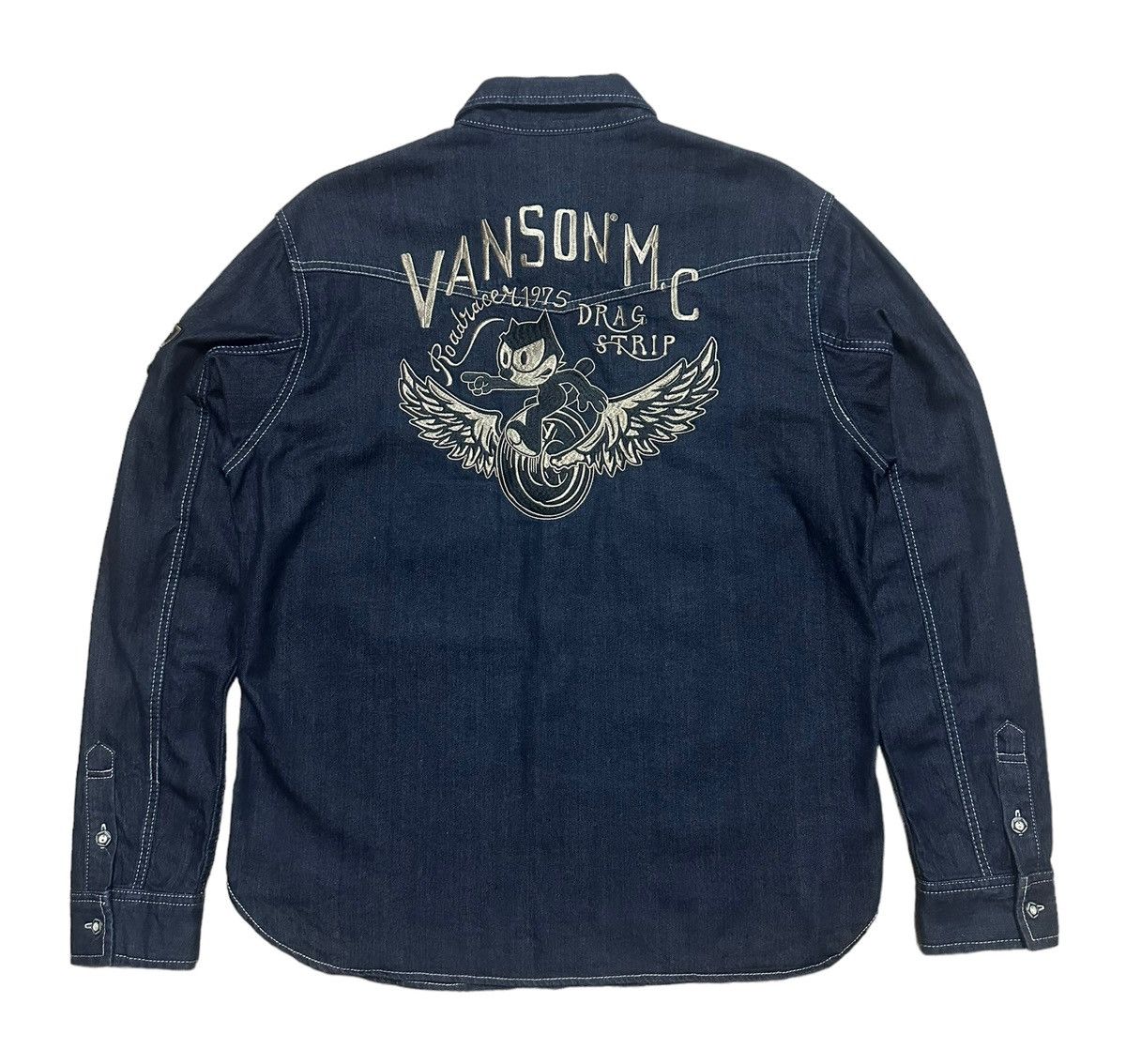 Vanson Leathers Vanson Leather Felix The Cap Embroidery Denim Shirts Size US M / EU 48-50 / 2 - 1 Thumbnail