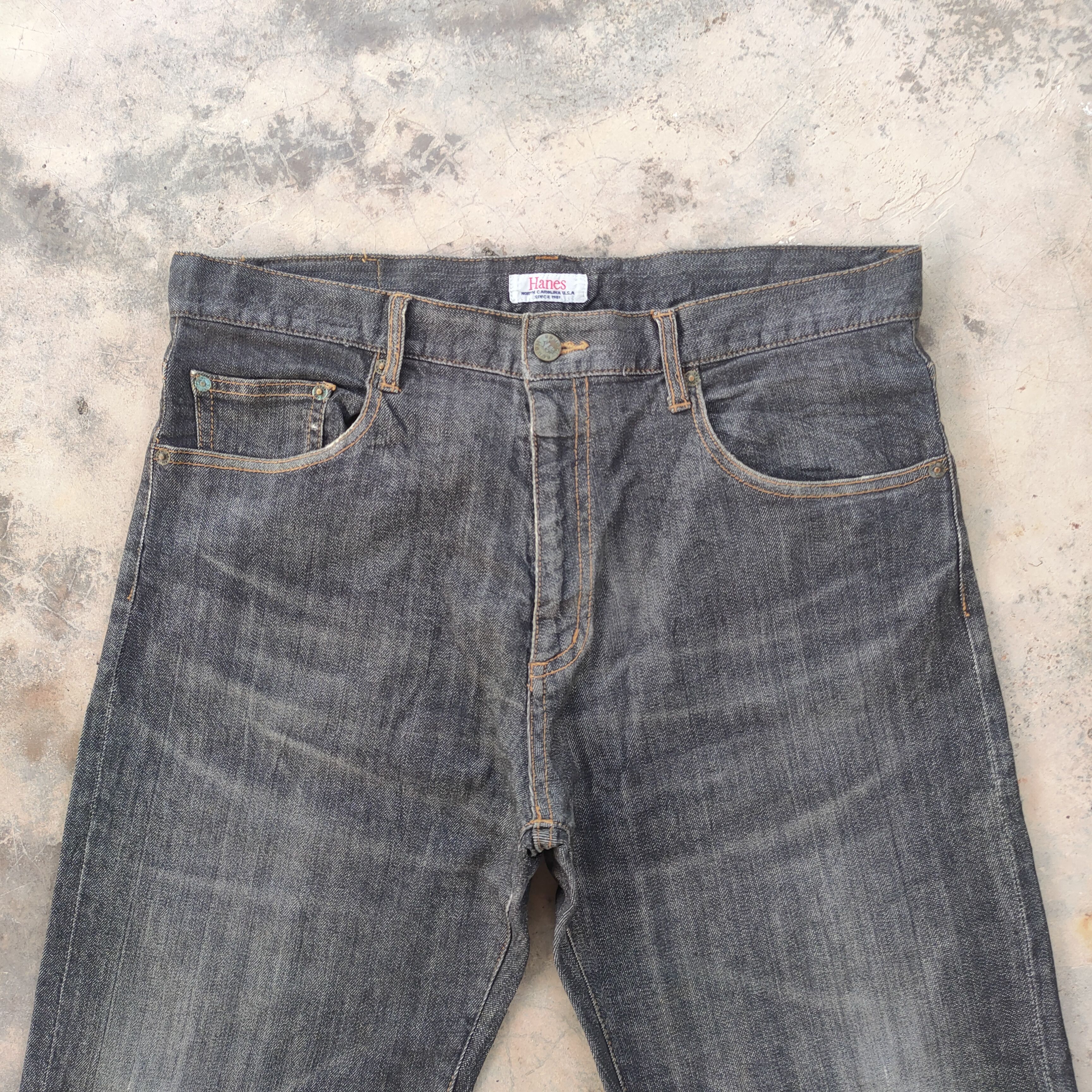 Hanes VINTAGE BLACK HANES FADED JEANS DENIM PANTS Size US 36 / EU 52 - 3 Thumbnail