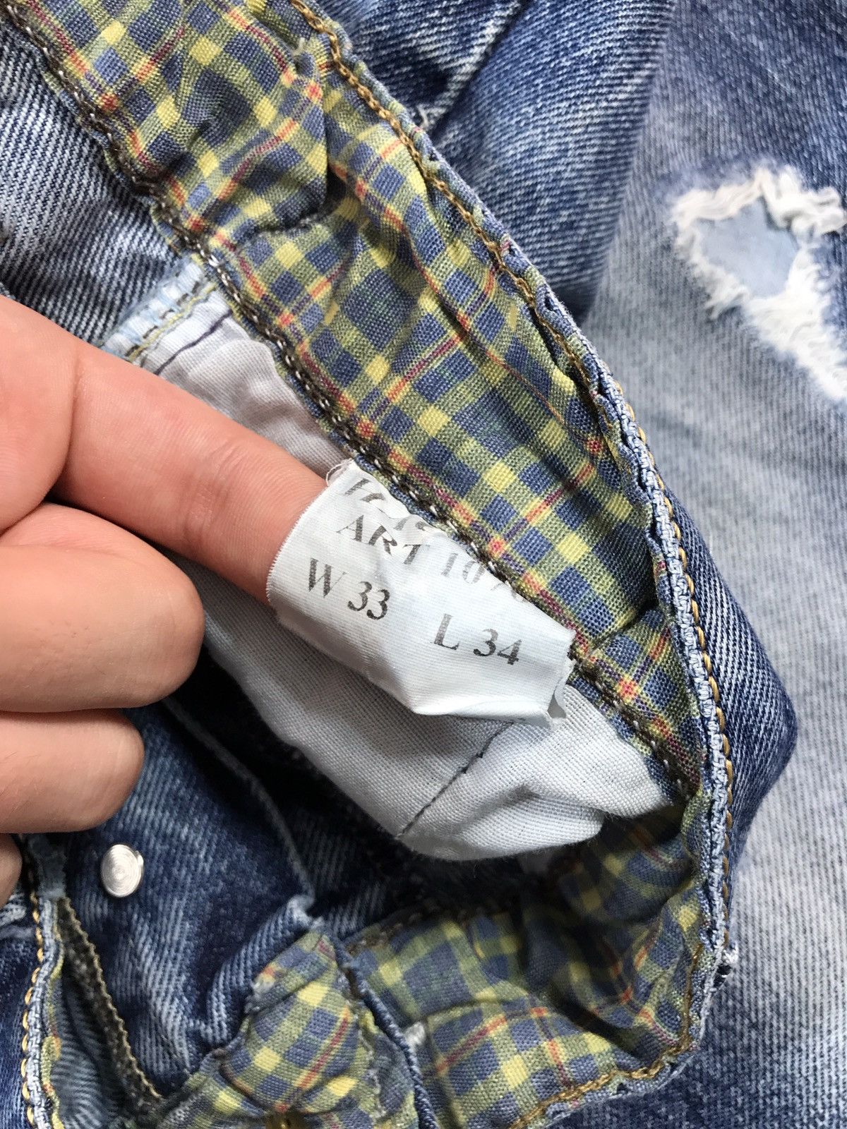 Japanese Brand × Vintage Vintage Distressed Denim Pants Size US 33 - 9 Thumbnail
