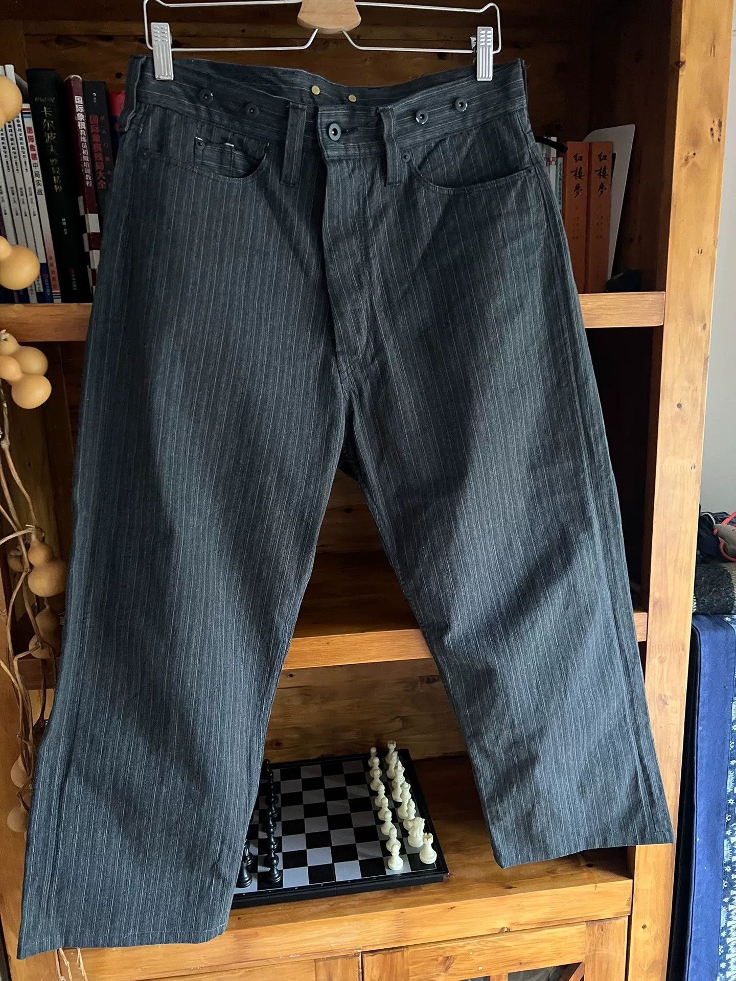 Nigel Cabourn Nigel Cabourn Vintage Stripe Suspender Pants Size US 26 / EU 42 - 2 Thumbnail