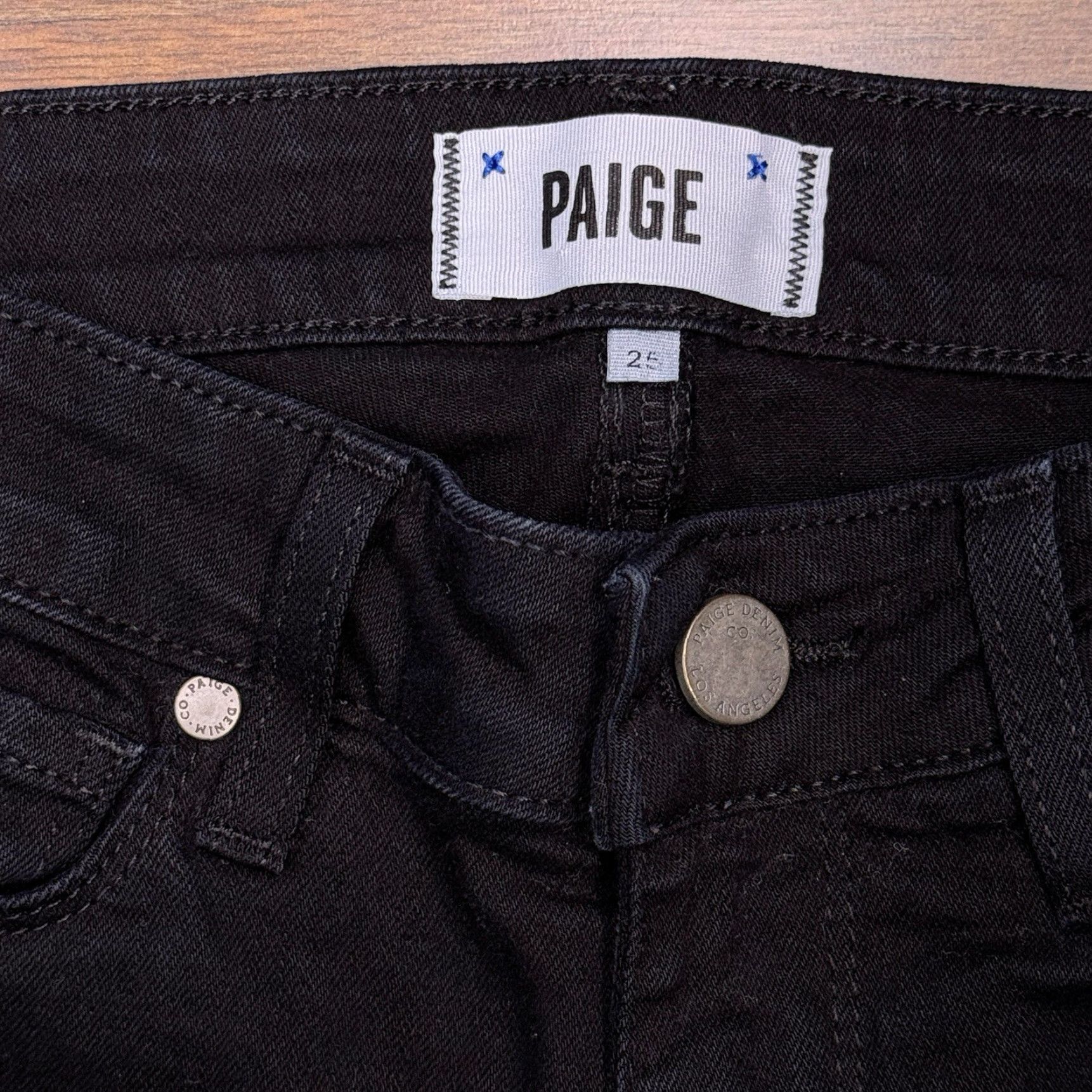 Paige Paige Jeans Women 25 Black Ankle Skinny Low Rise Stretch USA Size 42" / US 20 - 4 Thumbnail