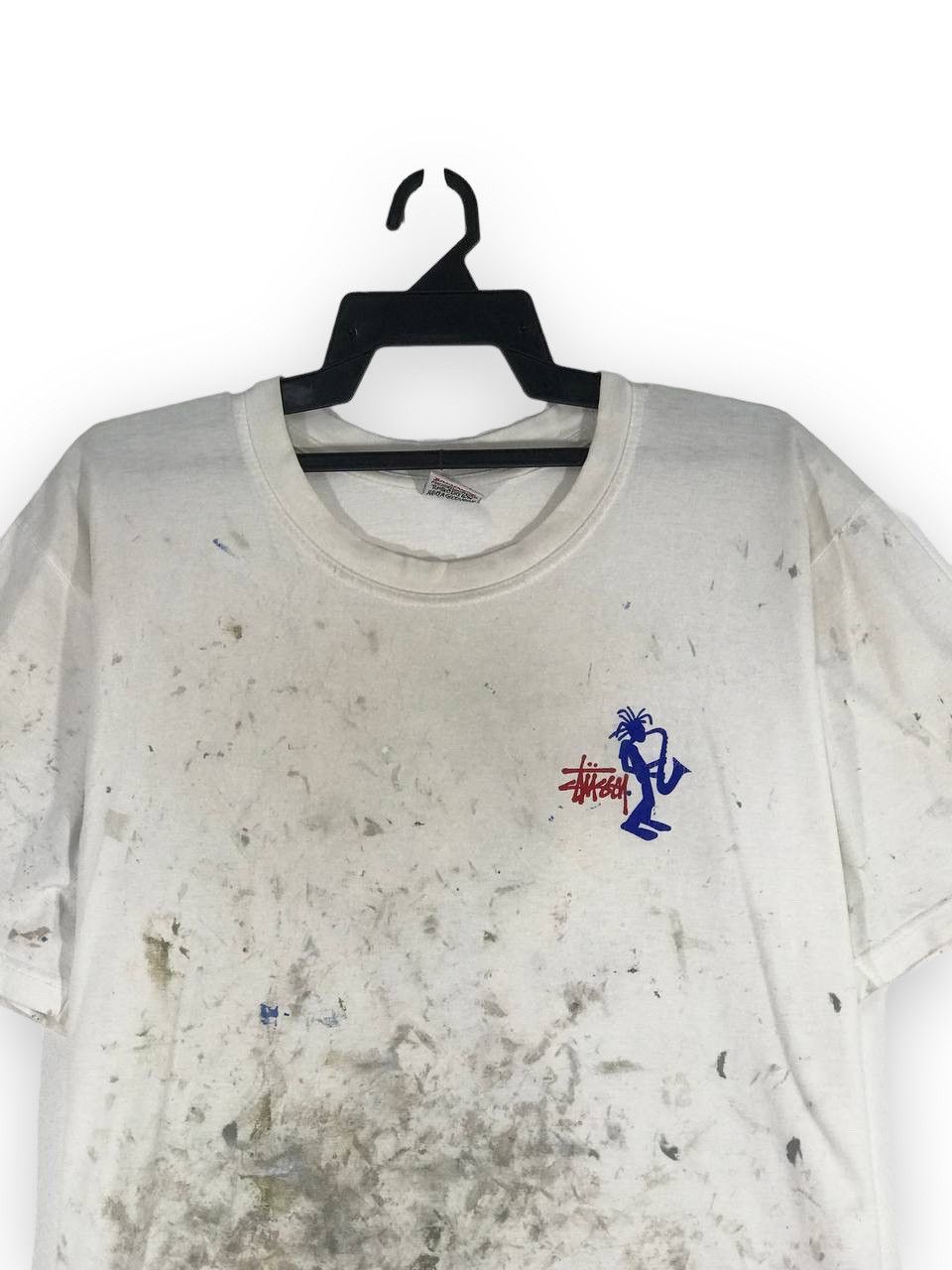 Stussy Vintage 90s Stussy all the jazz stickman nature distress Size US L / EU 52-54 / 3 - 2 Thumbnail