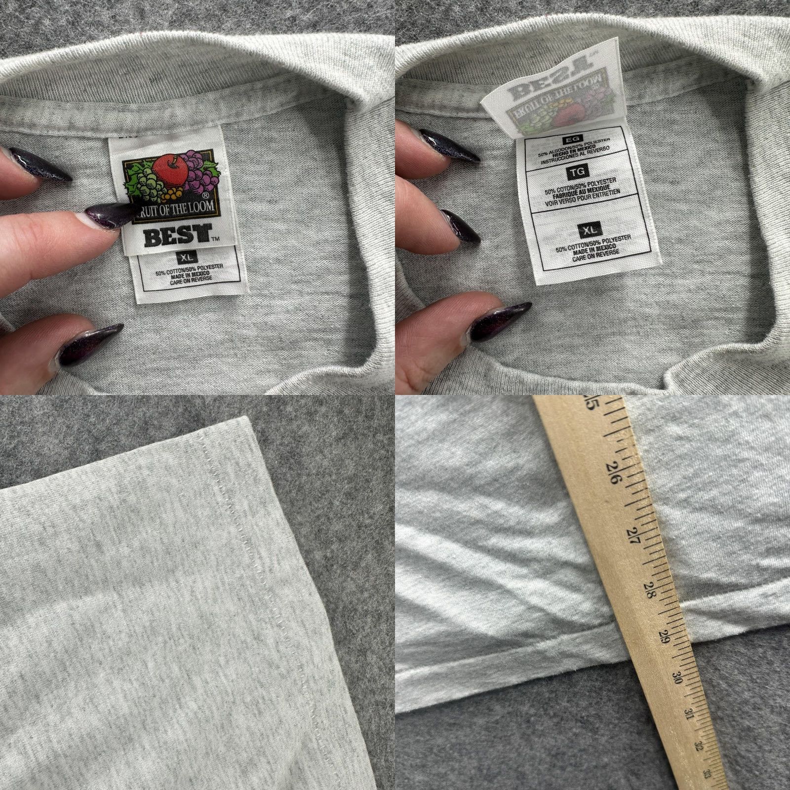 Fruit Of The Loom VINTAGE Fruit of the Loom Shirt Mens XL Gray Postcard Graphic Family Festival 90s Tee Shirt Size US XL / EU 56 / 4 - 8 Thumbnail