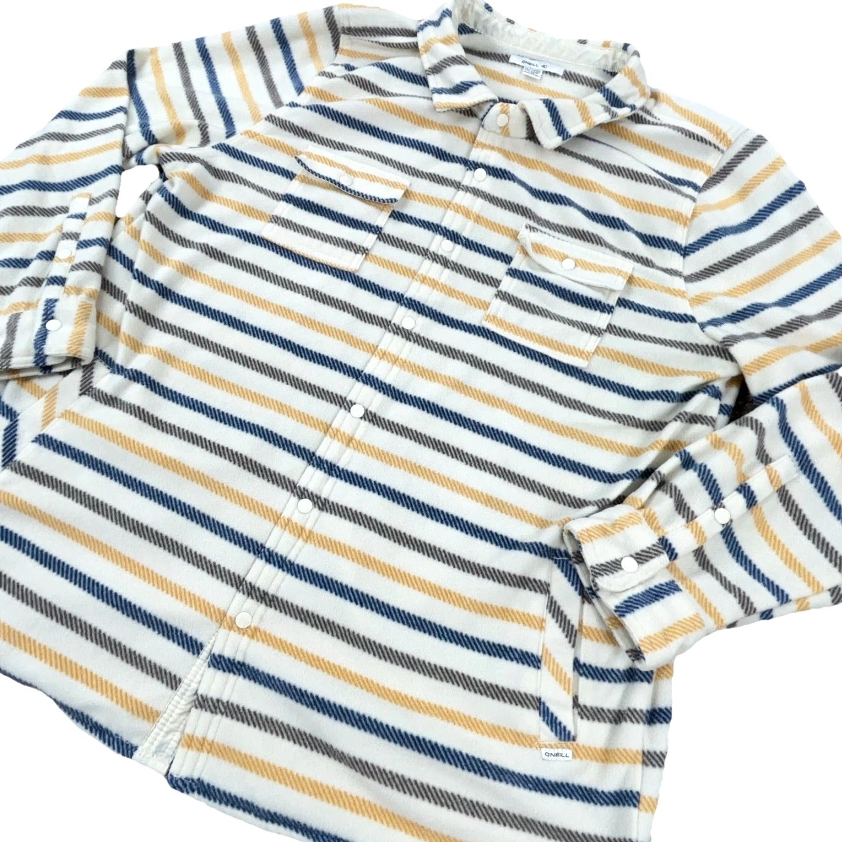 O'Neill O'neill Jacket Shirt Women 2XL White Striped Fleece Unlined Shacket OR Jacket Shirt Women 2XL White Striped Fleece Unlined Shacket Size XXL / US 16-18 / IT 52-54 - 2 Thumbnail