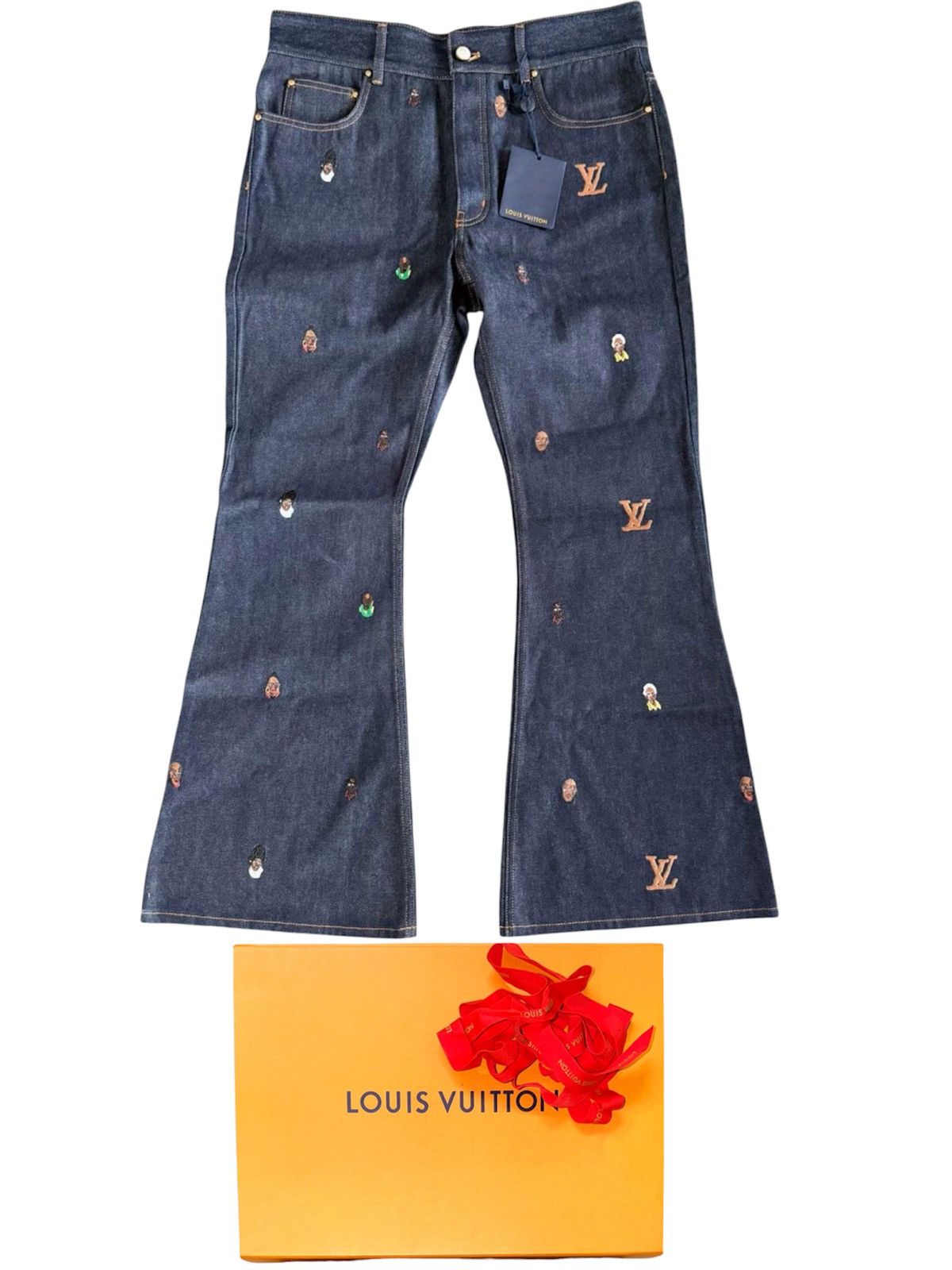 Louis Vuitton Louis Vuitton Pharrell 34 Embroidered bootcut Denim Pants Size US 34 / EU 50 - 1 Thumbnail