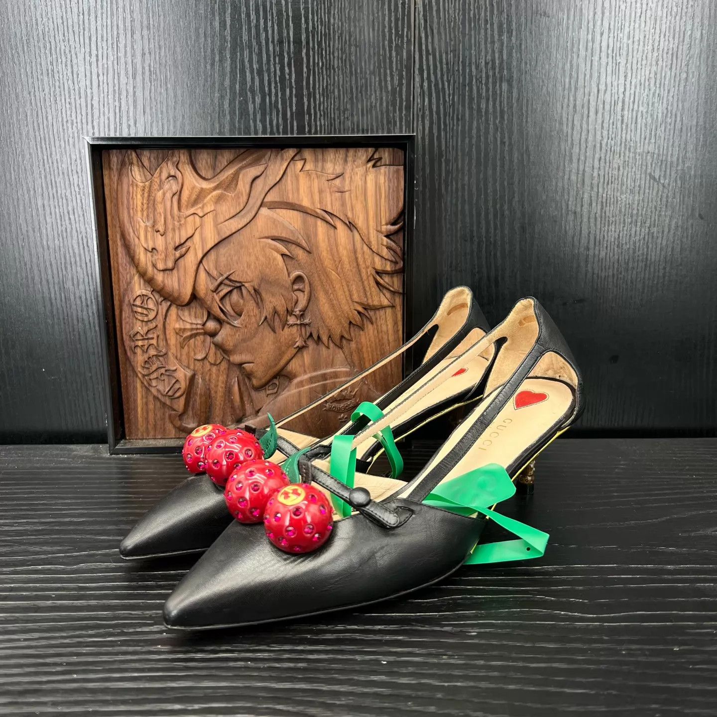 Gucci Gucci Cherry Heels Women's 37.5 With Box Size US 7 / IT 37 - 1 Thumbnail