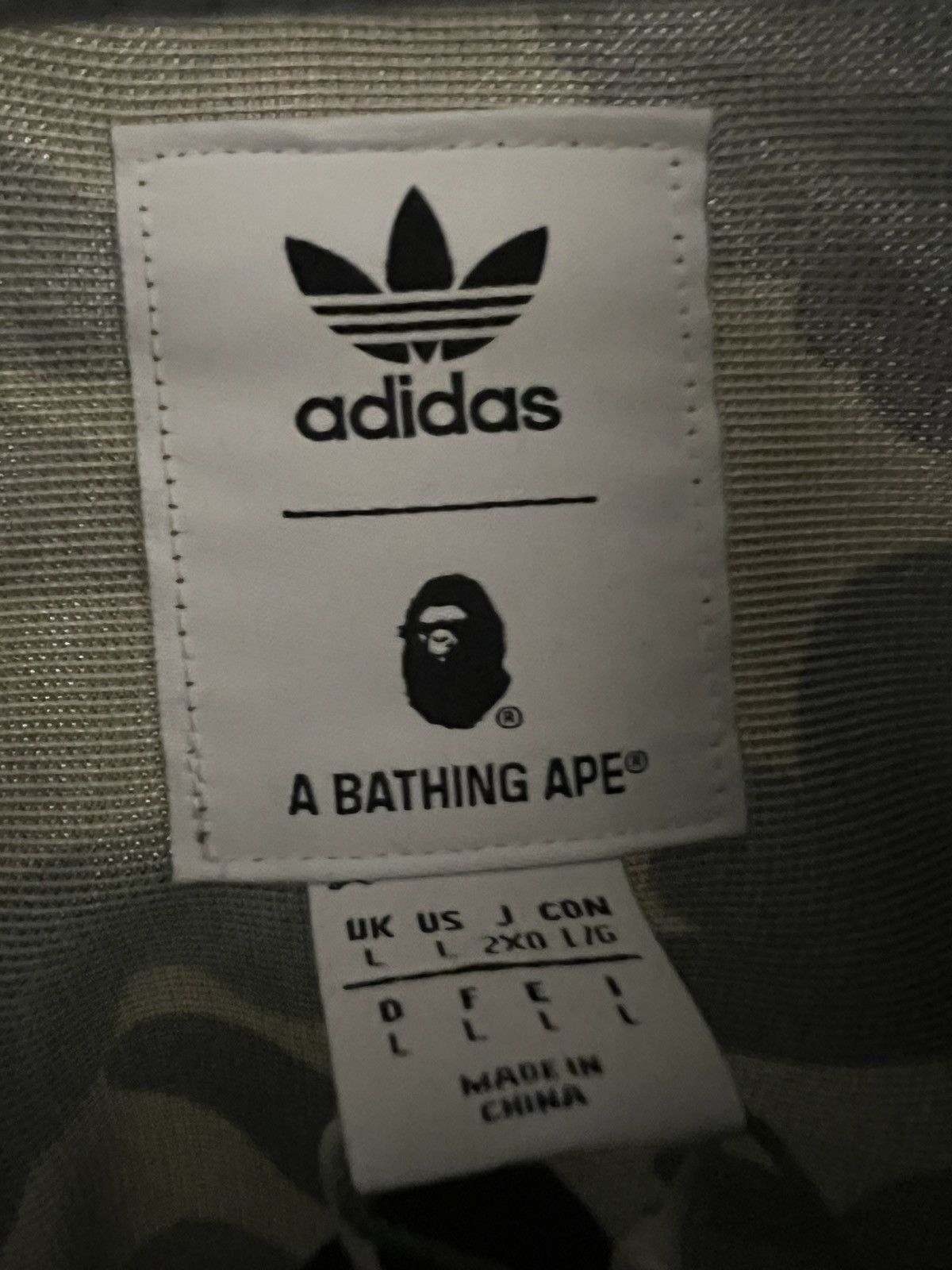 Adidas × Bape Bape/adidas track suit top (Large) Size US L / EU 52-54 / 3 - 4 Thumbnail