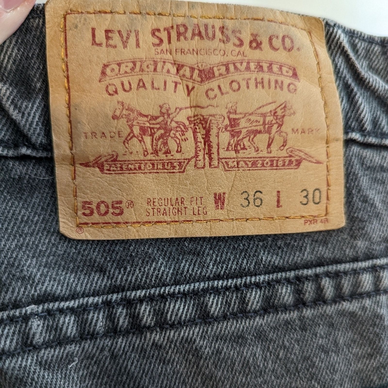 Vintage Vintage Y2K 505 Regular Fit Straight Leg Black Jeans - 36 Size US 36 / EU 52 - 4 Thumbnail