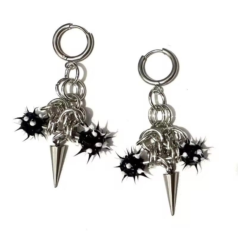 Other Black Thorn Ball Rivet Earring Size ONE SIZE - 2 Thumbnail