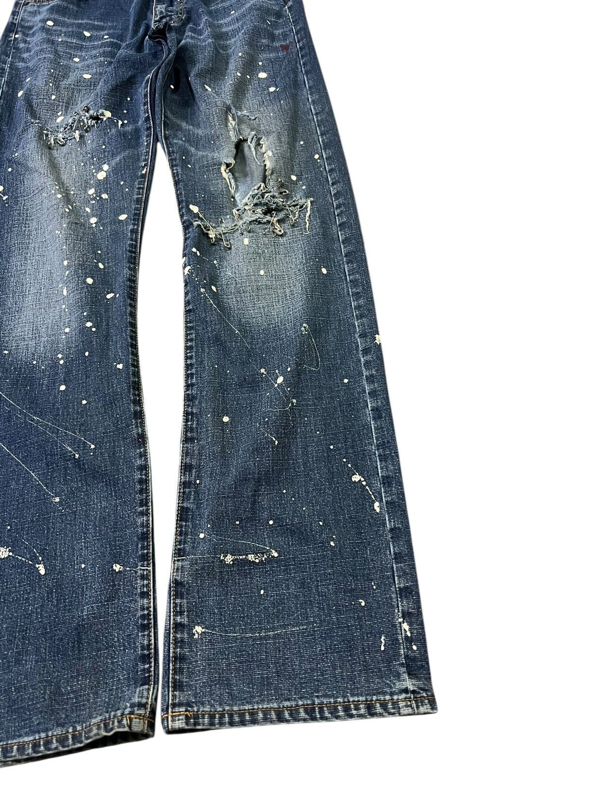 If Six Was Nine × Le Grande Bleu (L.G.B.) × Oshkosh Vintage 90’s Oshkosh Distress Painter Punk Jeans Size US 30 / EU 46 - 4 Thumbnail