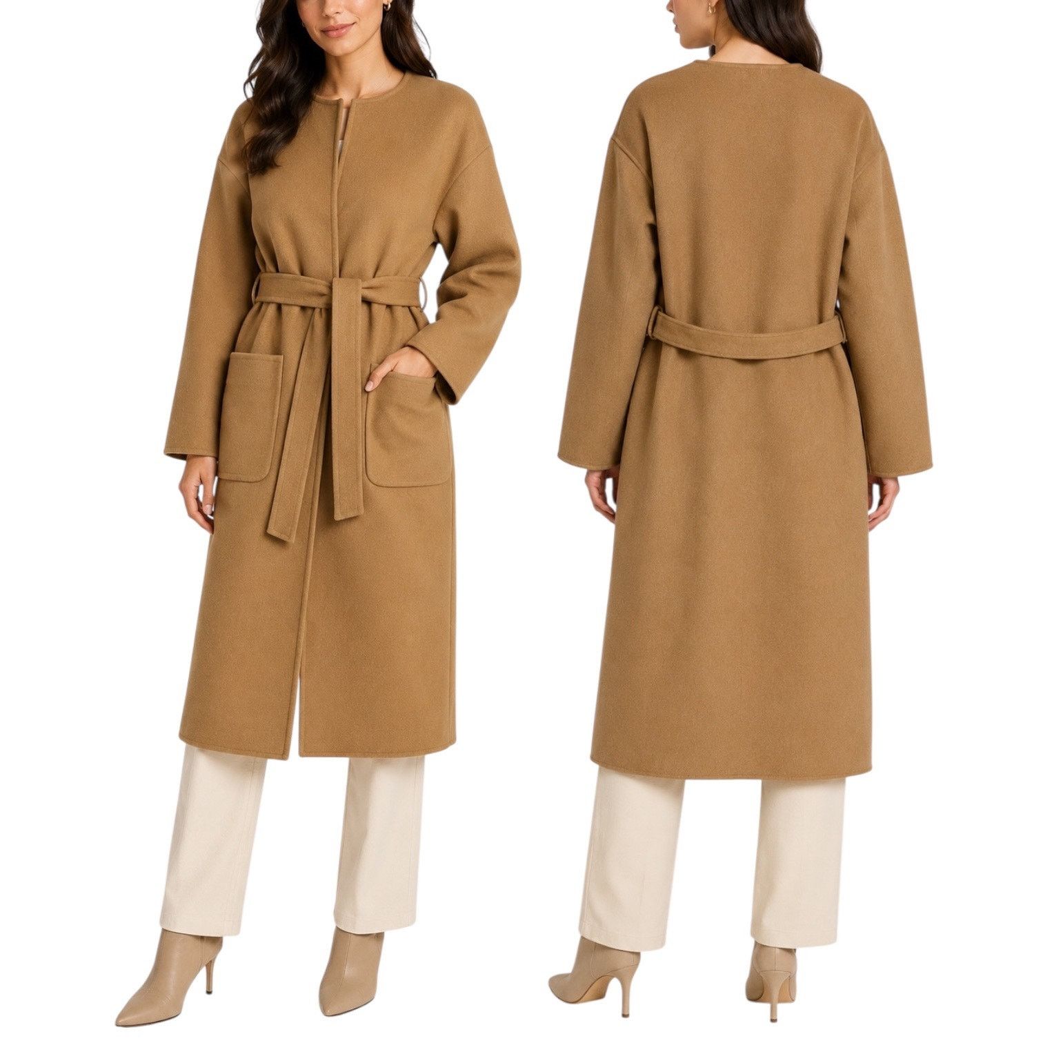 Loft Ann Taylor LOFT Belted Pocket Wrap Coat Jacket Size XS/S Size XS / US 0-2 / IT 36-38 - 2 Thumbnail