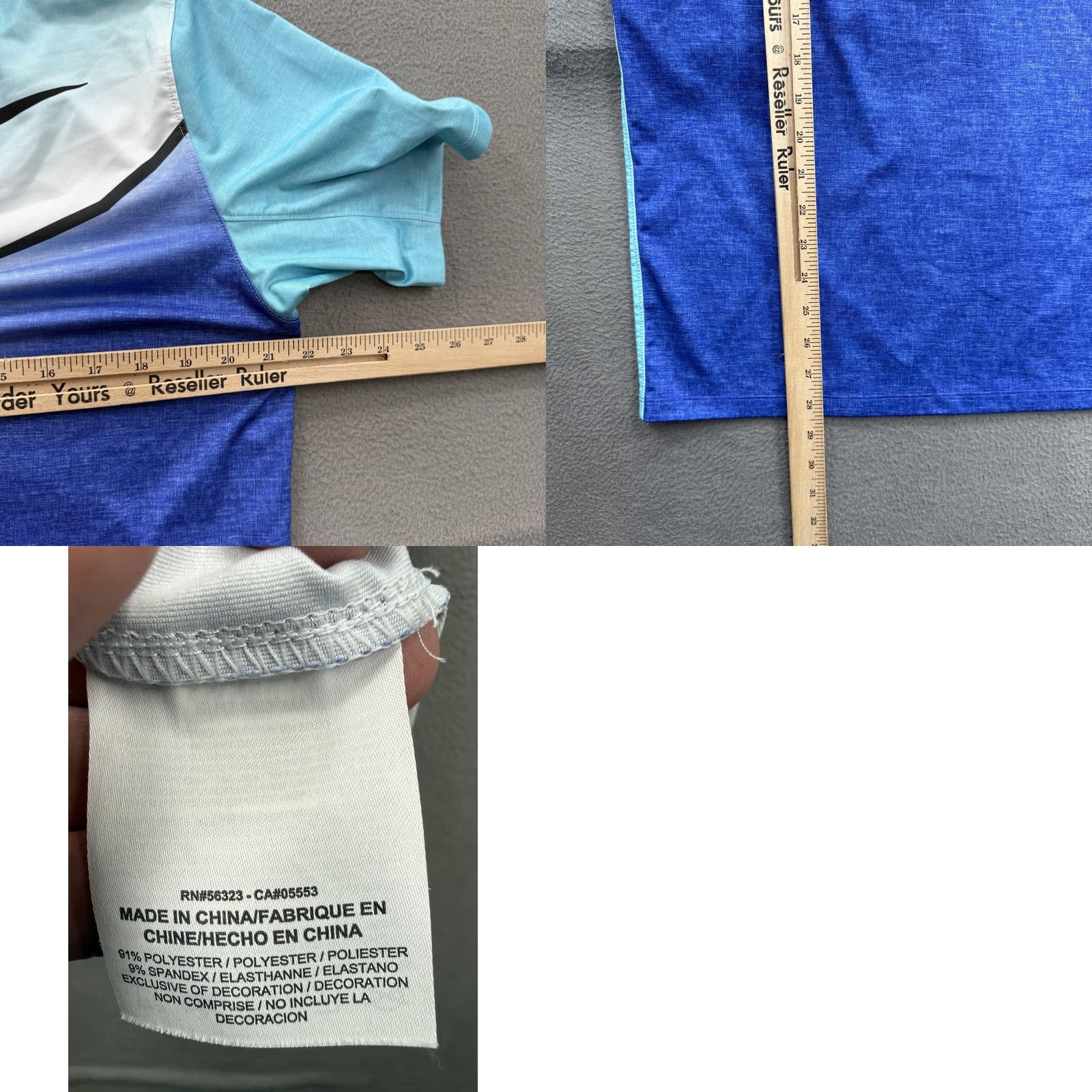 Nike Nike Golf Polo Shirt Mens Medium Blue Teal Gradient Dri-FIT Hualalai Size US M / EU 48-50 / 2 - 8 Thumbnail
