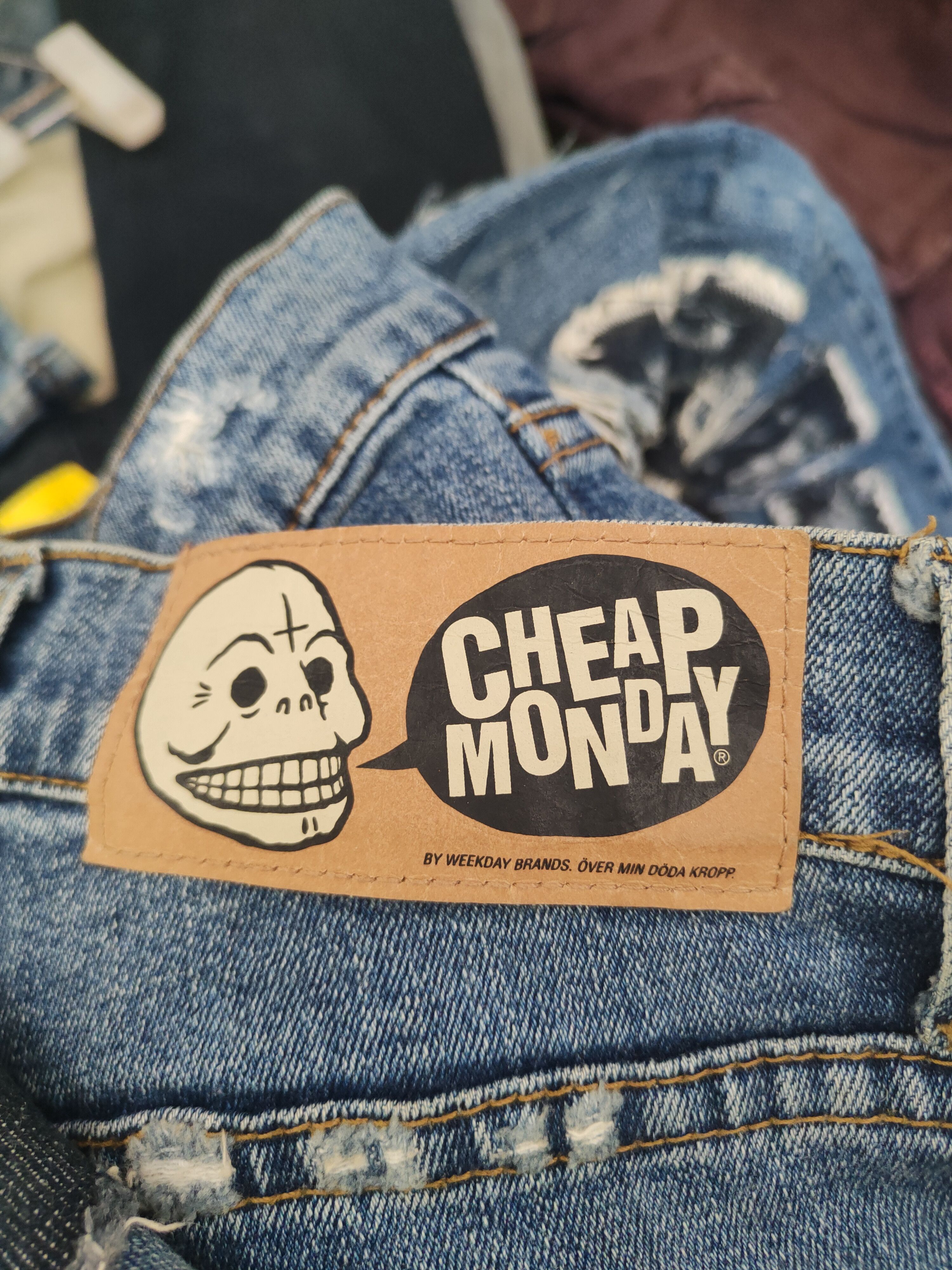 Cheap Monday DL Cheap Monday Blue Distressed Ripped Jeans #46-780 Size US 26 / EU 42 - 18 Thumbnail