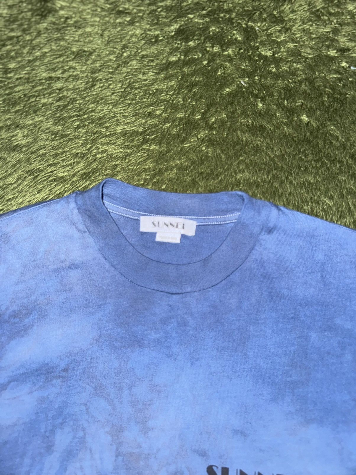 Sunnei [M] SUNNEI Hand-Dyed Logo Print Long Sleeve — Indigo Size US M / EU 48-50 / 2 - 3 Thumbnail