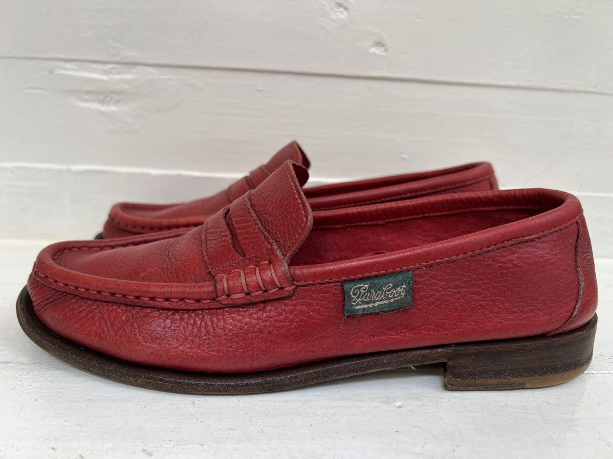 Paraboot Paraboot Veritable Mocassin Red Leather Boat Shoe Size US 7 / IT 37 - 4 Thumbnail