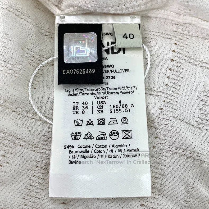 Fendi Fendi White Logo Letter Full Print Cotton Knit Short Sleev Size M / US 6-8 / IT 42-44 - 6 Thumbnail
