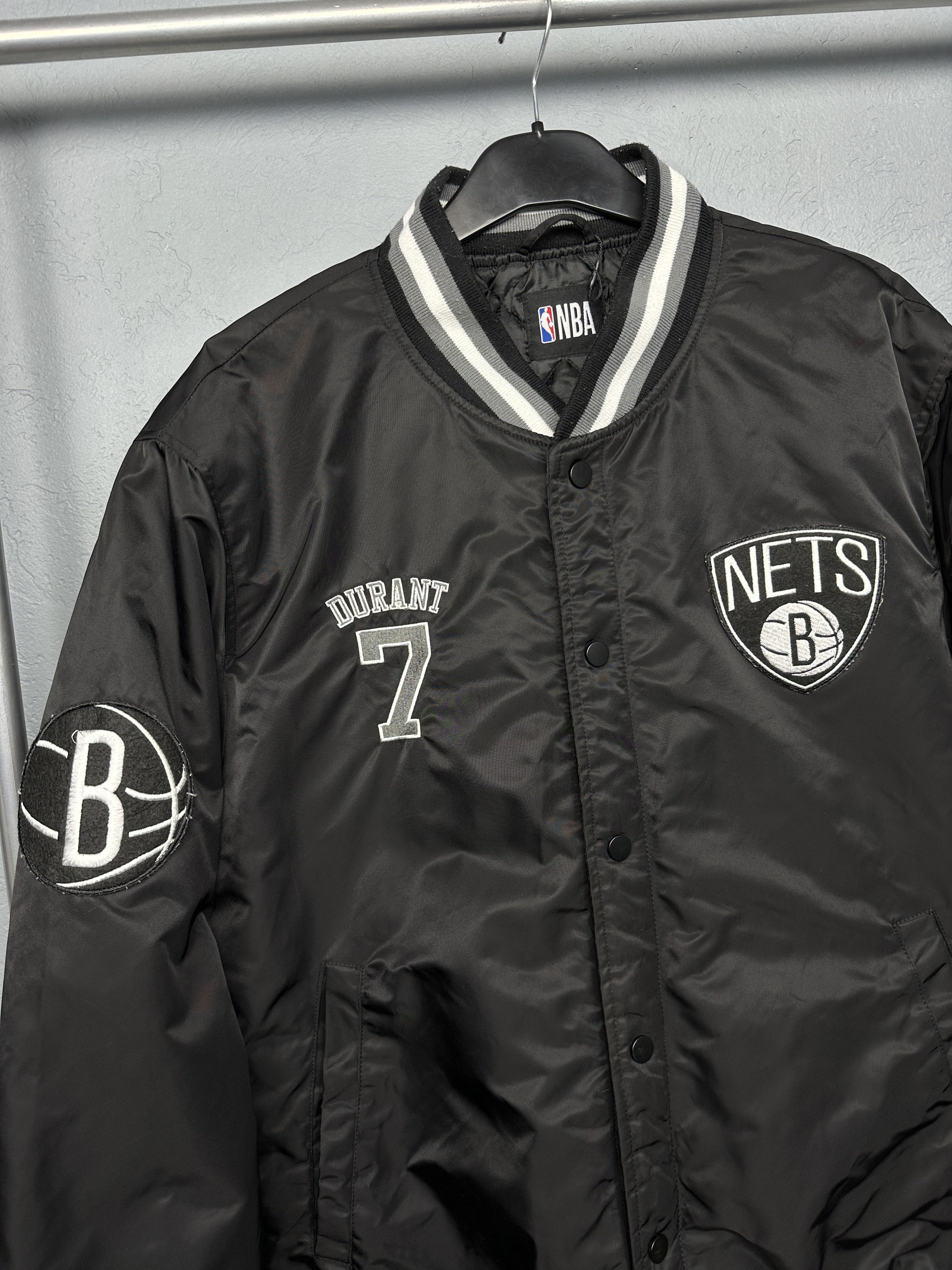 NBA NBA Brooklyn Nets Durant 7 Satin Bomber Jacket Size US XL / EU 56 / 4 - 4 Thumbnail