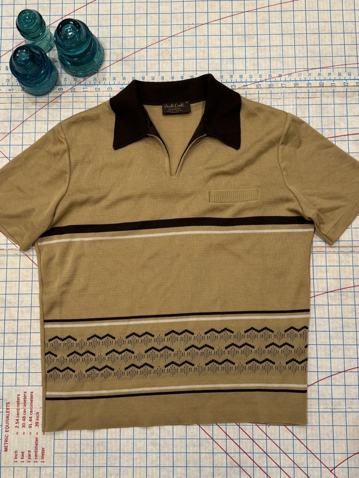 Vintage Vintage Paulo Conti Short Sleeve Polo Shirt Brown Mens VtgXL Size US XL / EU 56 / 4 - 2 Thumbnail