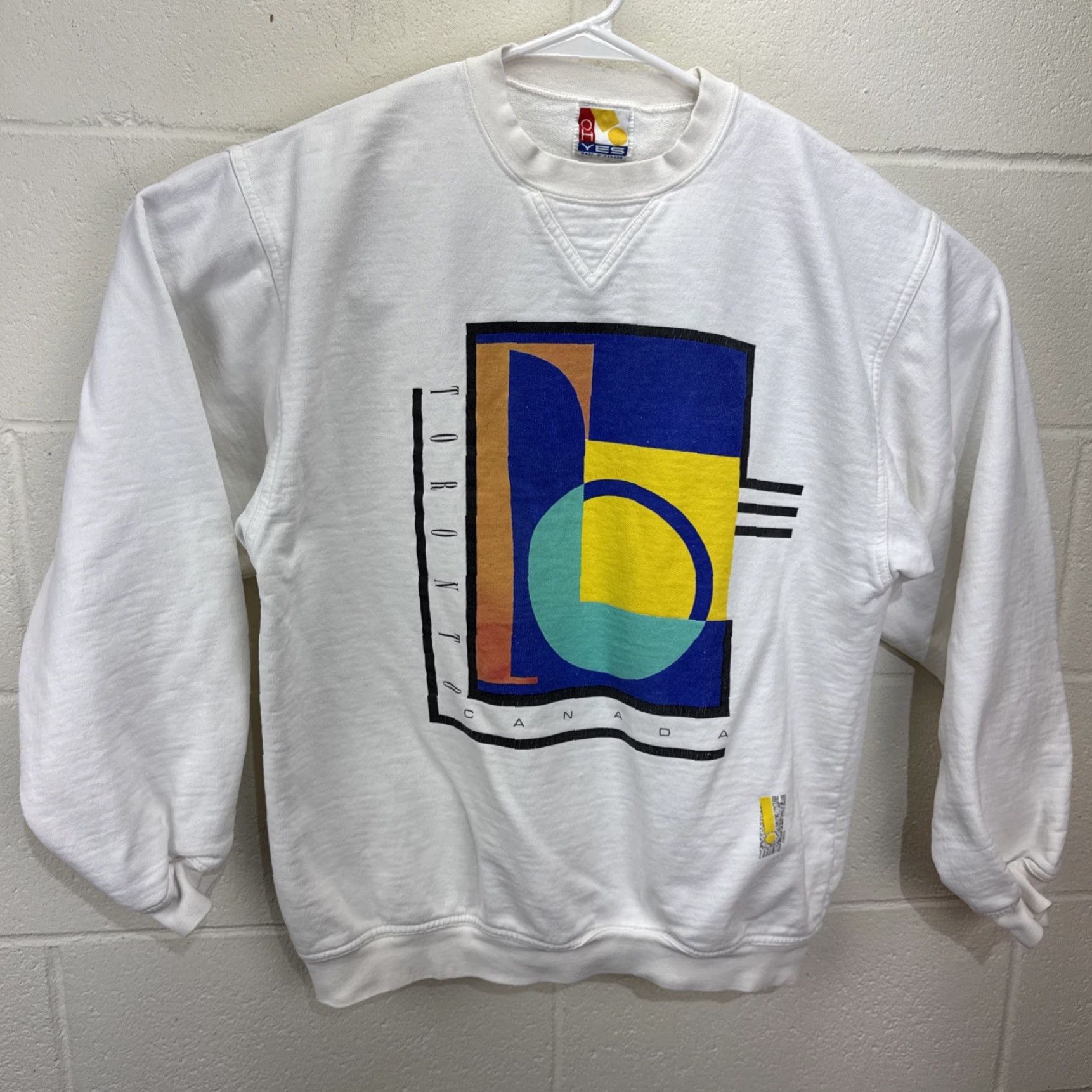 Vintage VINTAGE Oh Yes Art Sweatshirt White 90s Canadian L Mens Size US L / EU 52-54 / 3 - 2 Thumbnail