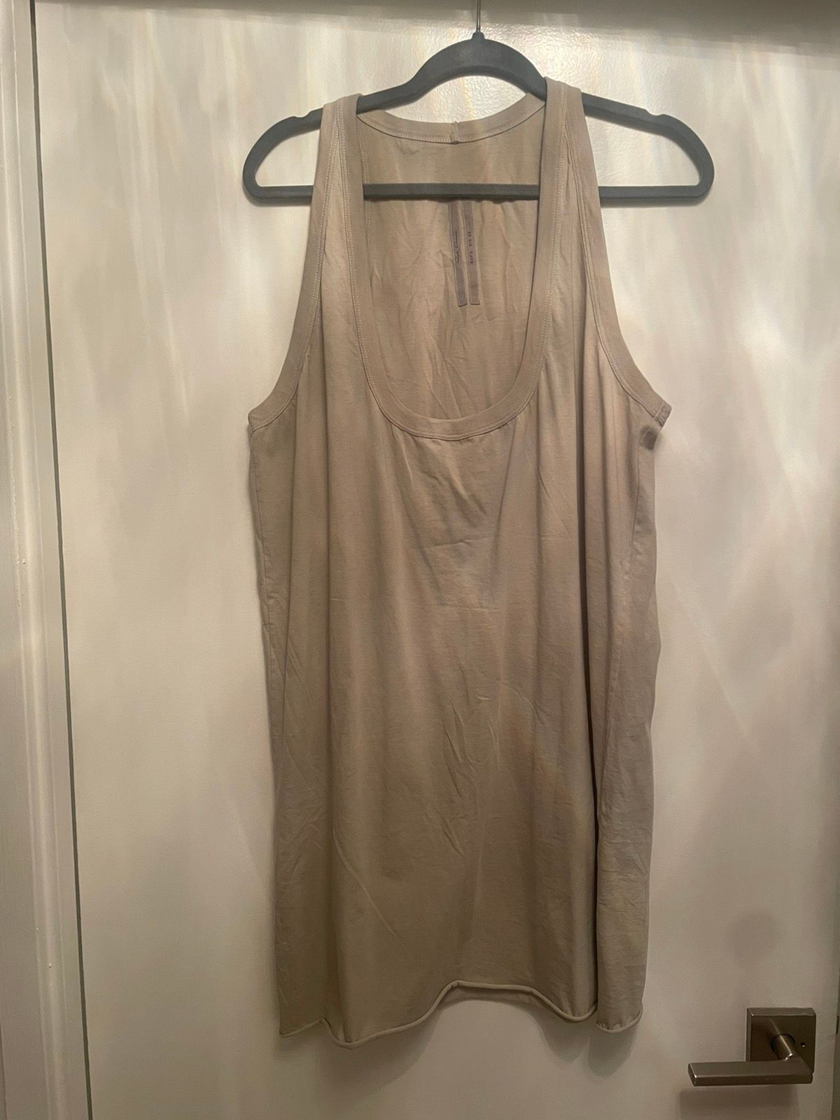 Pre-owned Rick Owens Muscle Tank In Off White