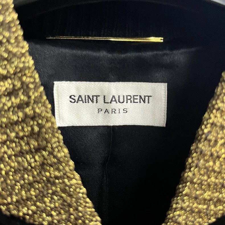 Yves Saint Laurent SAINT LAURENT Luxurious gold thread zipper jacket with blac Size XS / US 0-2 / IT 36-38 - 3 Thumbnail