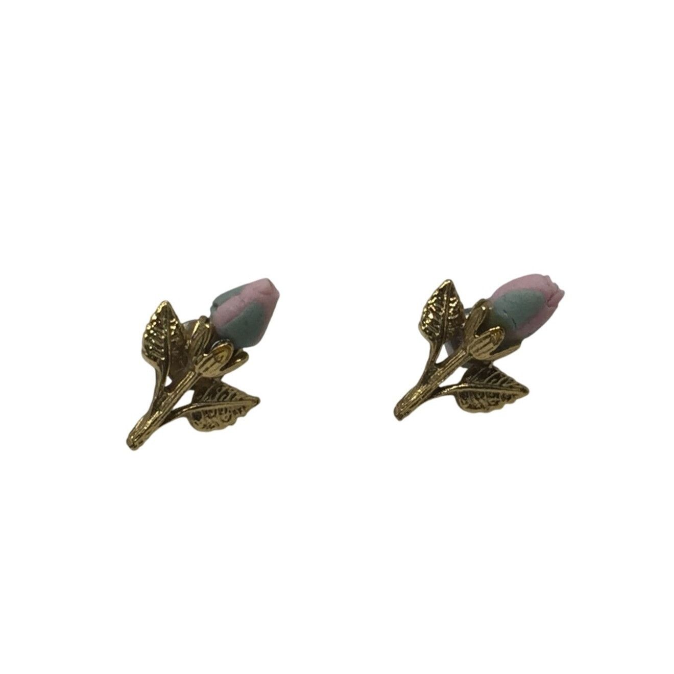 Other Women's Gold Tone Dainty Flower Rose Bud Stud Earrings Size ONE SIZE - 1 Thumbnail