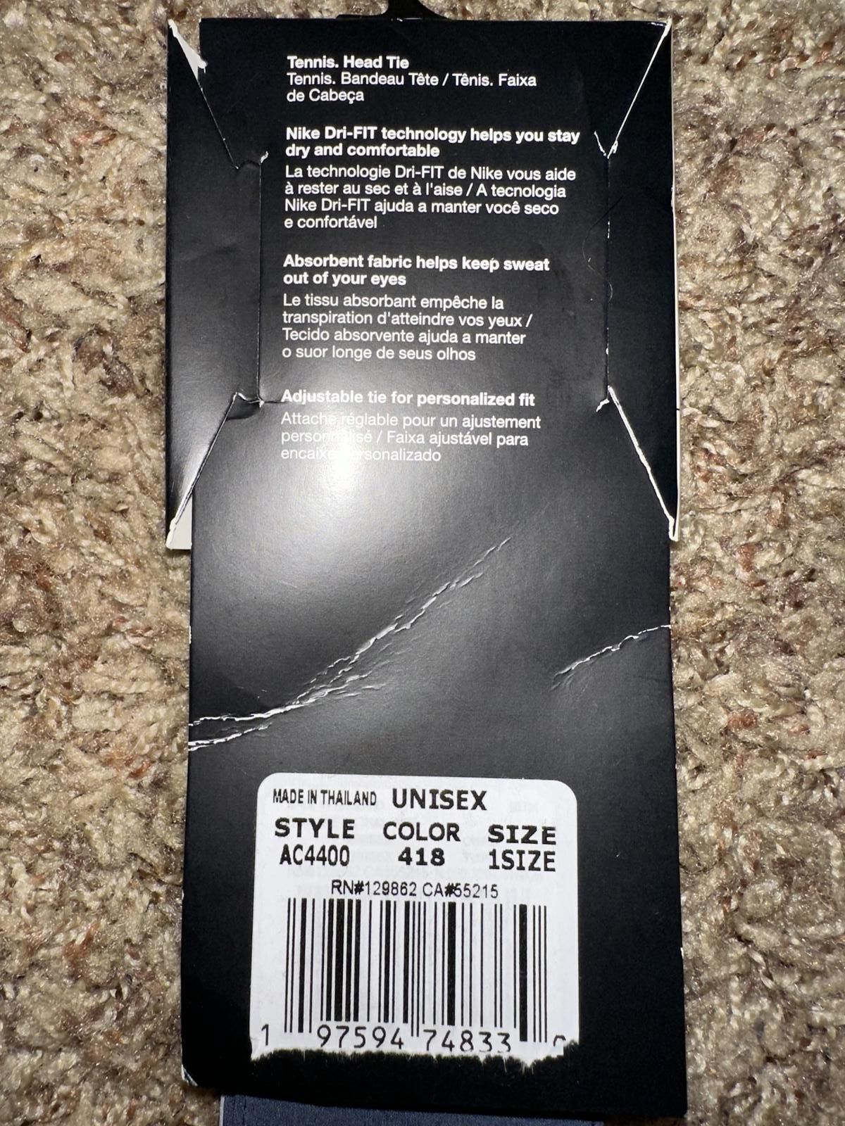 Nike Nike Unisex Tennis Tie Band Running Headband Size ONE SIZE - 7 Thumbnail