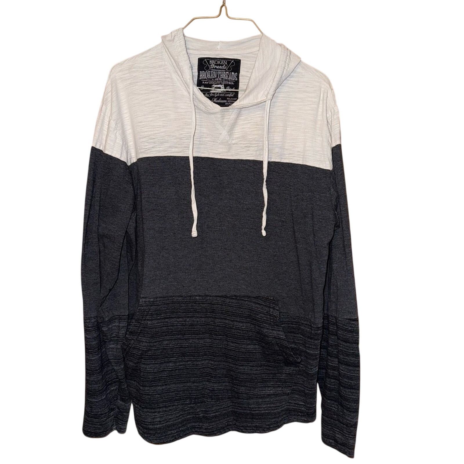 Threads 4 Thought Men's Black and White Hoodie by Threads 4 Thought Size M Size US M / EU 48-50 / 2 - 1 Thumbnail