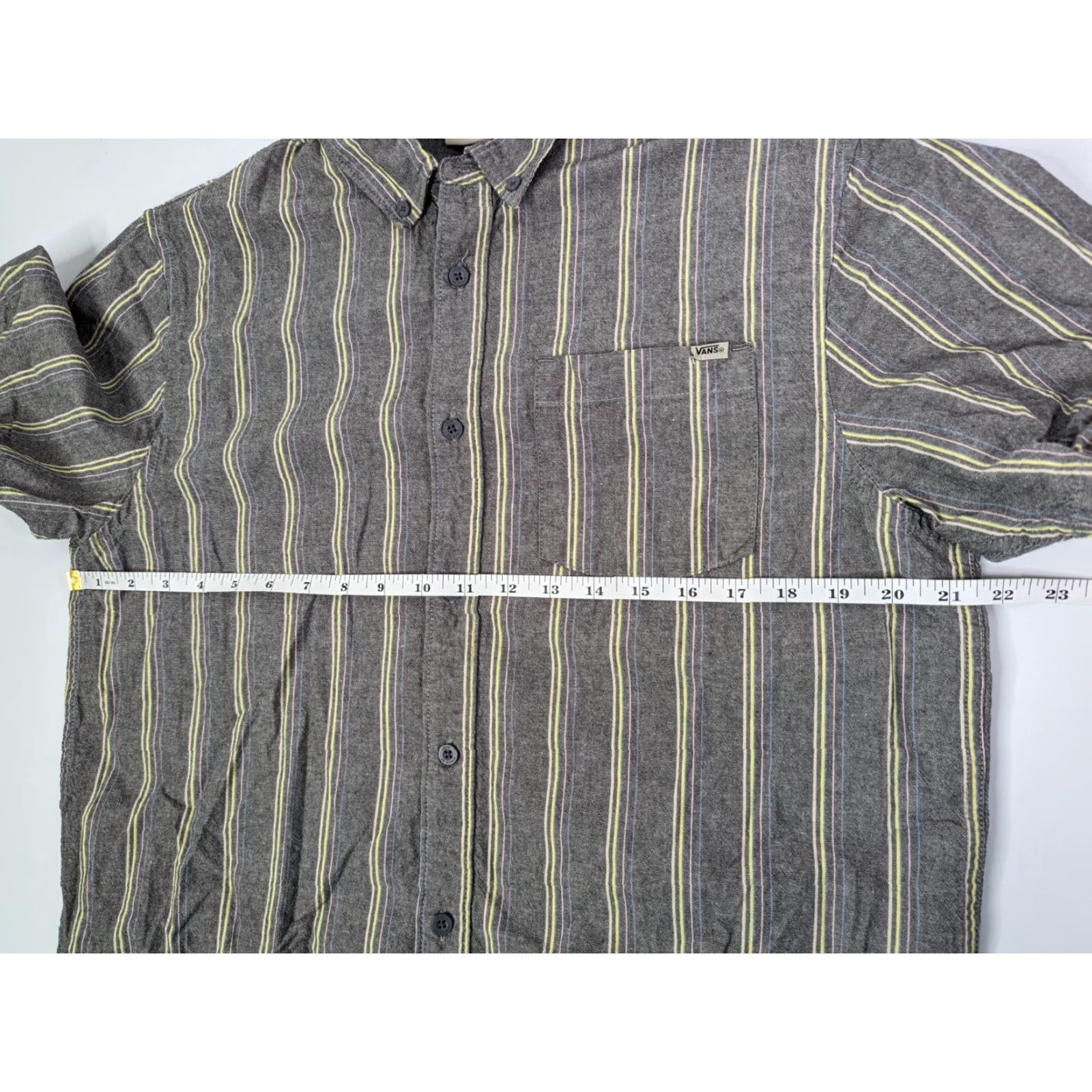 Vans Vans Shirt Men M Gray Striped Button-Down Short Sleeve Collared Shirt Size US M / EU 48-50 / 2 - 6 Thumbnail