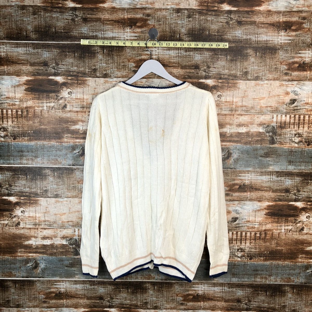 Japanese Brand Cinema Club White Cardigan Knitwear #A1625 Size US L / EU 52-54 / 3 - 12 Thumbnail