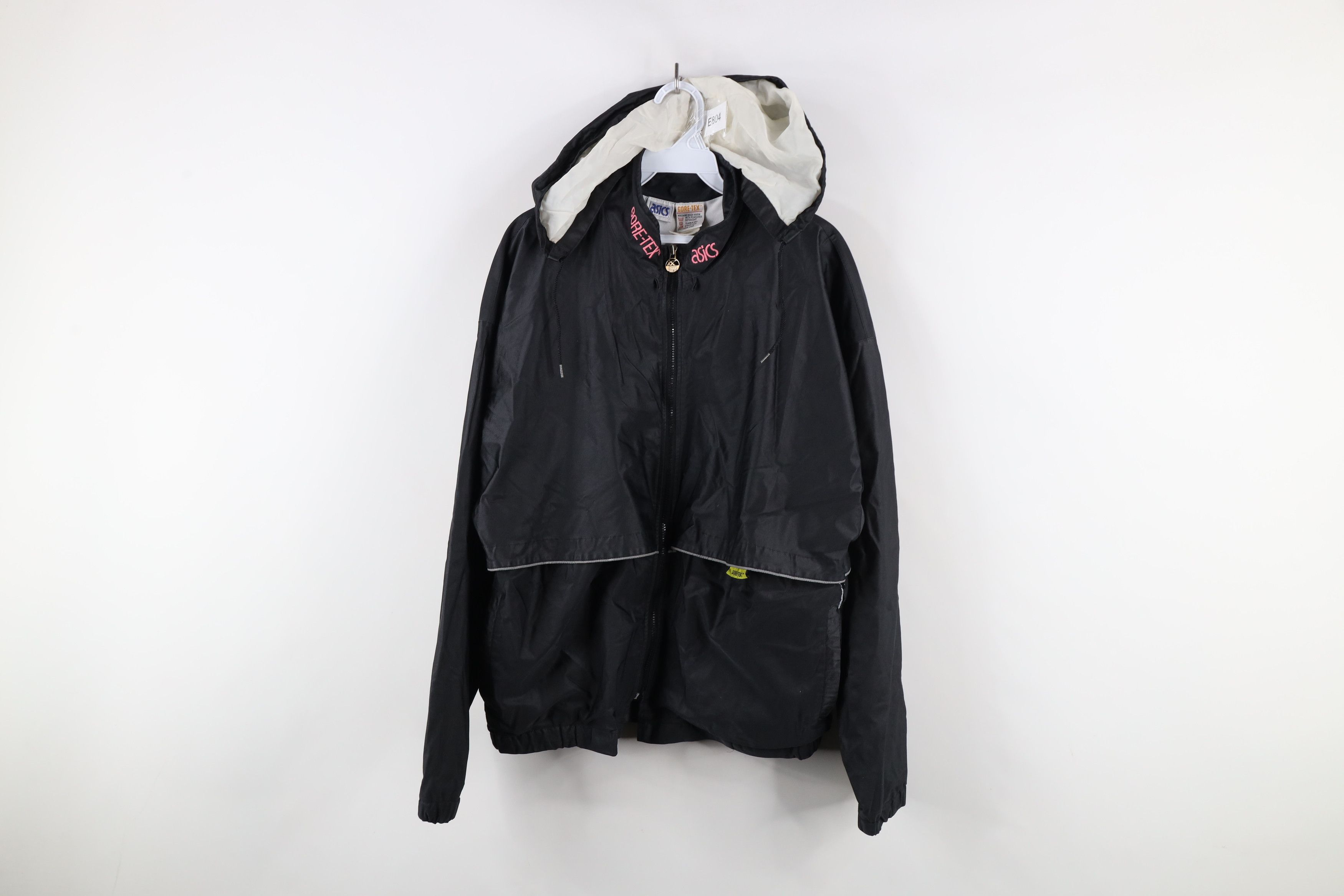 Asics × Vintage Vintage 90s Asics Goretex SpellOut Waterproof Hooded Jacket Size US L / EU 52-54 / 3 - 1 Thumbnail