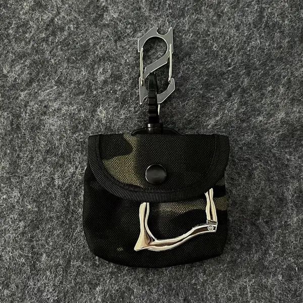 Jewelry Black Camouflage Compact Keychain Pouch, Durable Clip Size ONE SIZE - 7 Thumbnail
