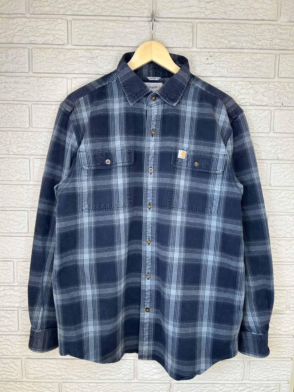 Carhartt Carhartt Blue Plaid Flannel Button Up Size US M / EU 48-50 / 2 - 1 Thumbnail