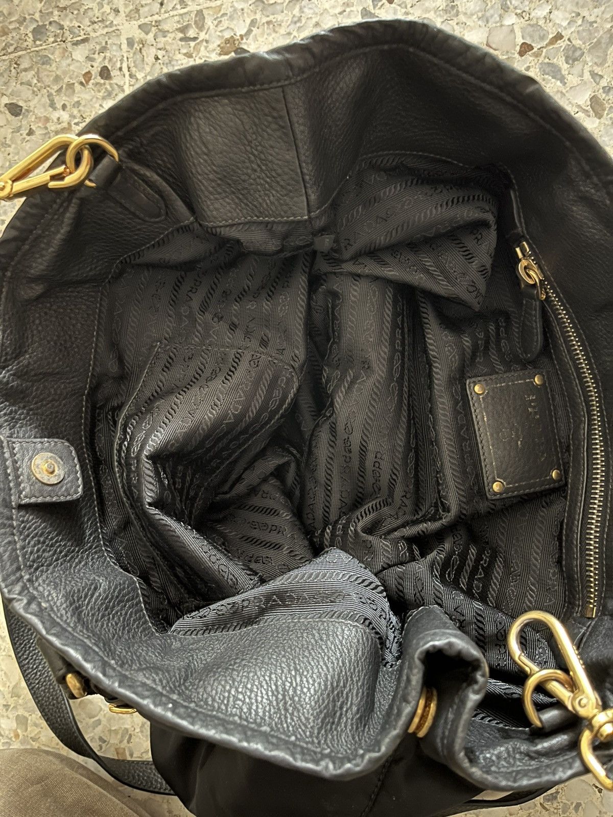 Prada PRADA 2WAY Shoulder Handbag Black Nylon Leather Logo Plate Size ONE SIZE - 8 Thumbnail