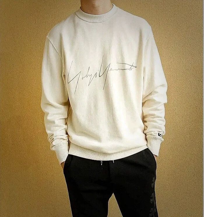 Y-3 Yohji Y-3 Distressed Signature Sweatshirt - dmc Size US M / EU 48-50 / 2 - 1 Thumbnail