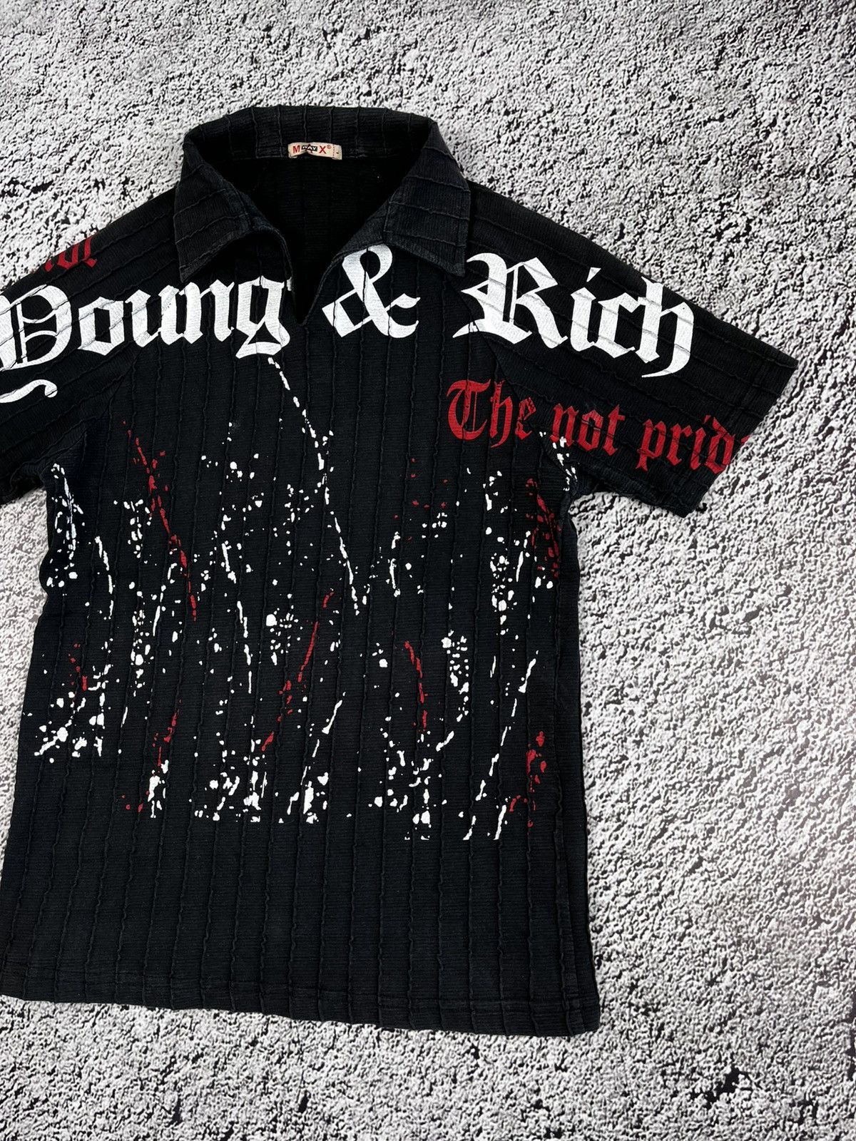 Japanese Brand Vintage Y2K Japanese printed ribbed polo 2000s style L Size L / US 10 / IT 46 - 3 Thumbnail