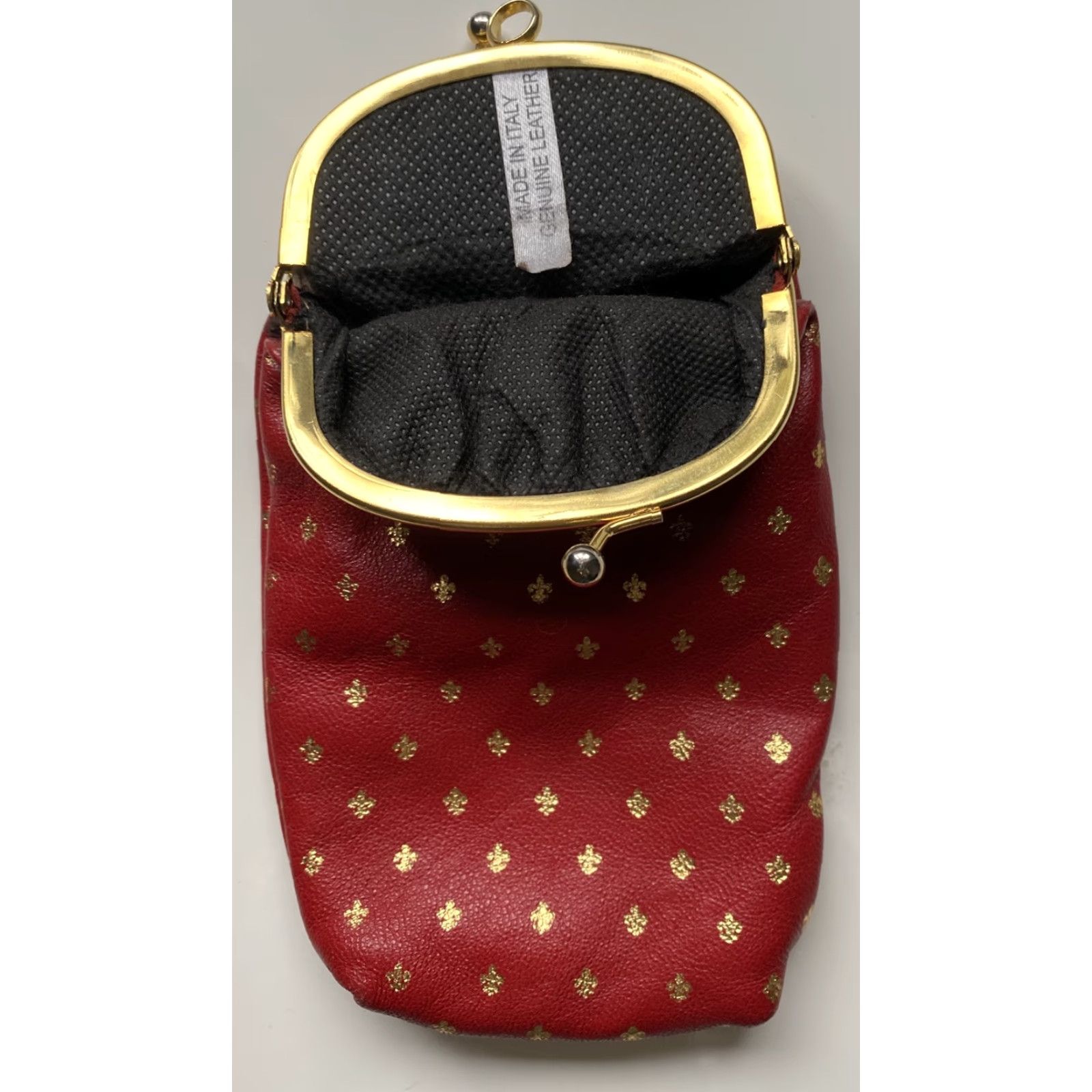 Vintage Vintage Red Leather Fleur De Lis Clutch Bag Italy Leather Clutch Red Unbranded Glasses Cig Case Vintage 90s Womens/Unisex Size ONE SIZE - 7 Thumbnail