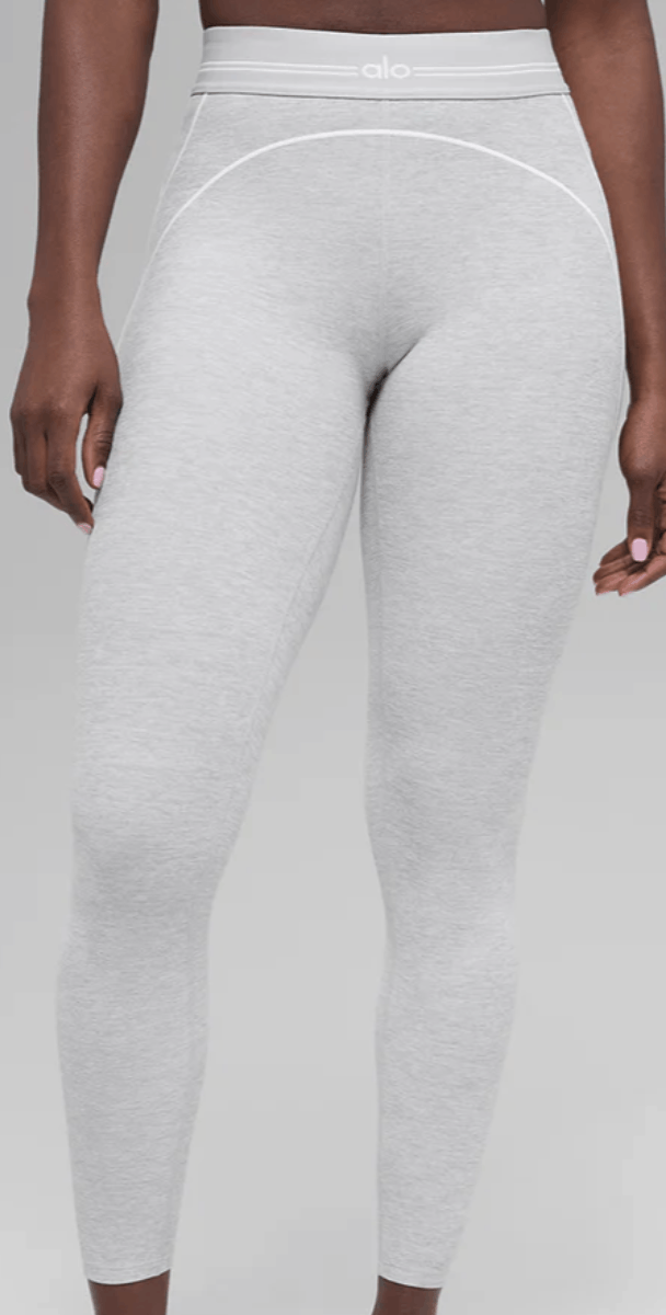 Alo Yoga Airbrush High Waist Heart Throb Legging Heather Grey White Size US 30 / EU 46 - 1 Preview