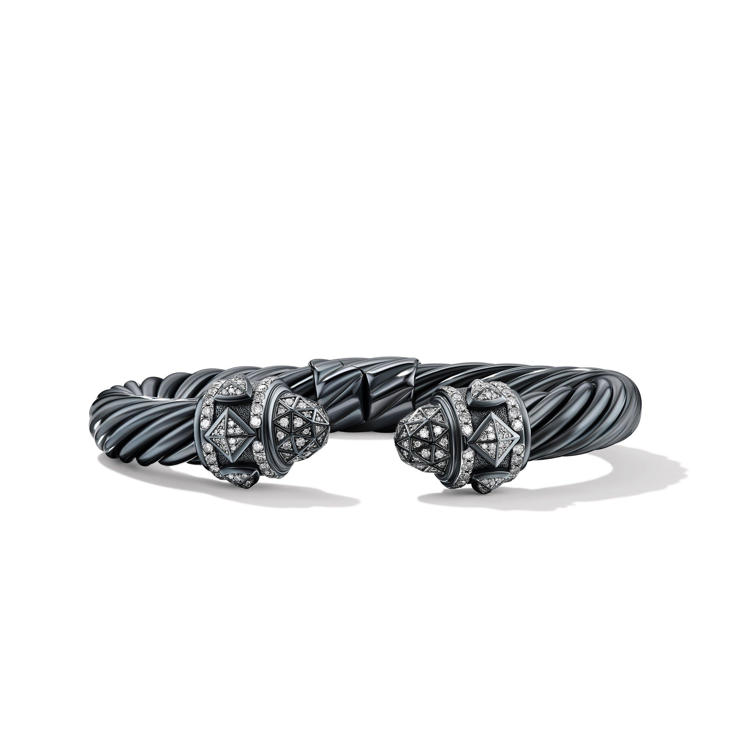 David Yurman o1w1db10325 Bracelet in Blackened Silver with Diamonds & 9mm Size ONE SIZE - 1 Thumbnail