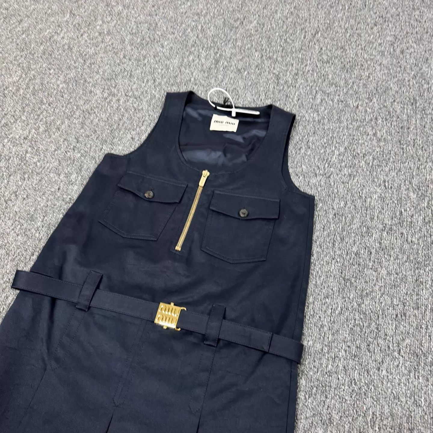 Miu Miu MIU MIU SS24 Half Zip Sleeveless Belted Dress 36 99 New Size XS / US 0-2 / IT 36-38 - 3 Thumbnail