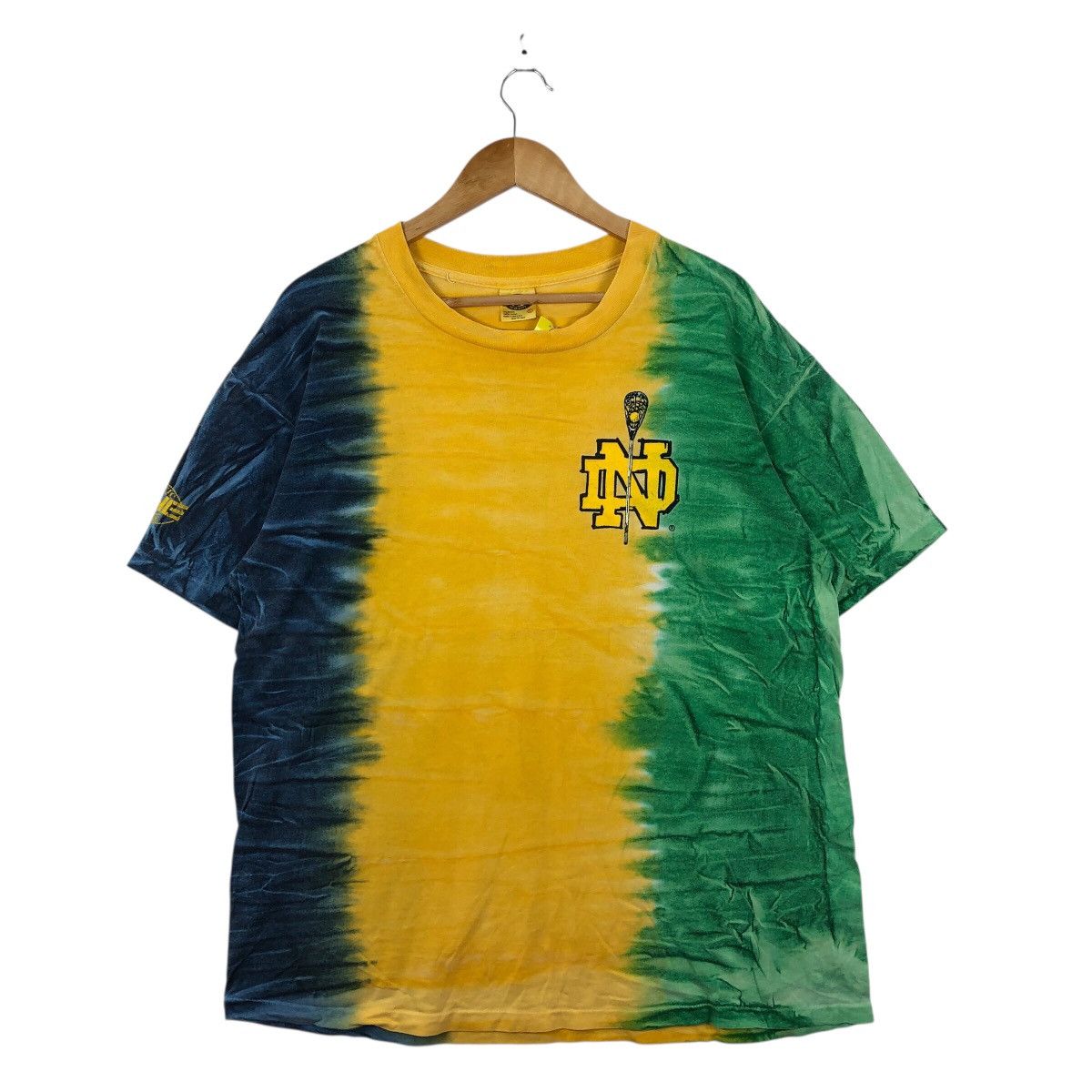 Vintage Vintage 90s Notre Dame LACROSSE Irish NCAA Tye Dye T Shirt Size US L / EU 52-54 / 3 - 3 Thumbnail