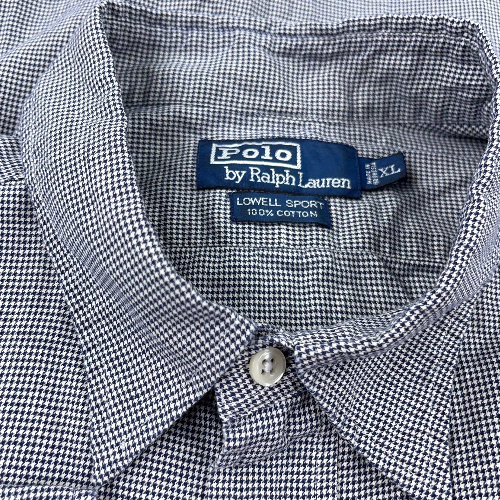 Polo Ralph Lauren VINTAGE Polo Ralph Lauren Shirt Men XL Black Houndstooth Plaid Button-Up Cup Lowell Sport Size US XL / EU 56 / 4 - 4 Thumbnail