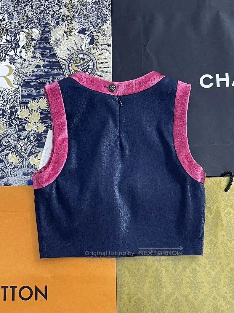 Chanel Chanel Blue Pink Sleeveless Top. Size US S / EU 44-46 / 1 - 3 Thumbnail