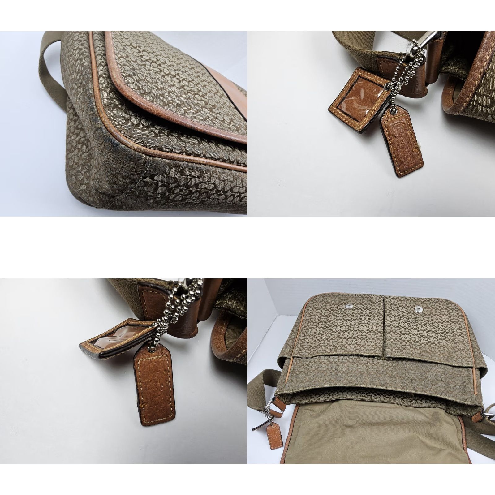Coach Coach Signature Hudson Commuter Messenger Bag Large Brown Canvas Leather-Look Travel Case Size ONE SIZE - 9 Thumbnail