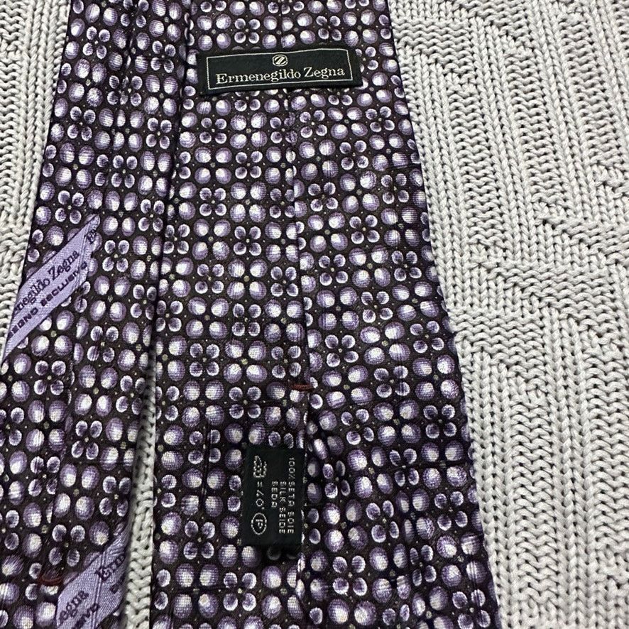 Ermenegildo Zegna Ermenegildo Zegna purple floral silk tie Size ONE SIZE - 3 Thumbnail