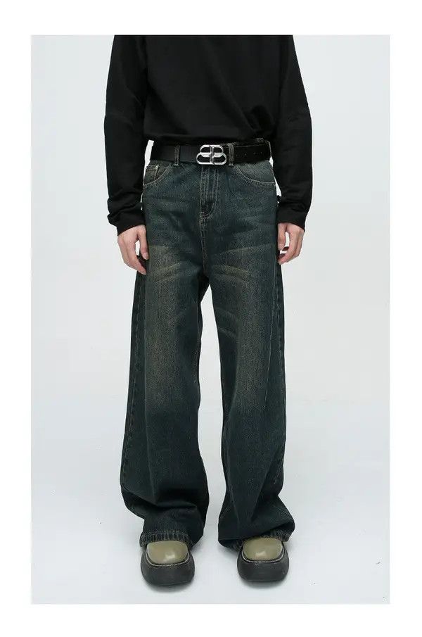 VIBE Vintage washed straight-leg draped jeans Size US 32 / EU 48 - 1 Thumbnail