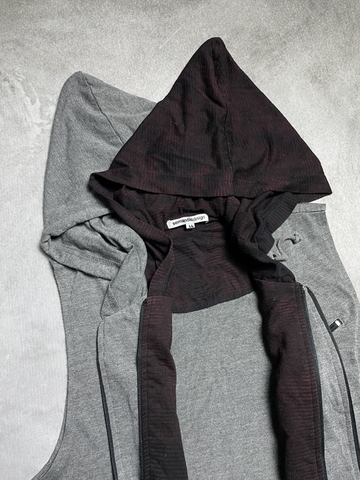 5351 POUR LES HOMMES 2000’s Semantic Design - Double Inner Vkei Style Hooded Vest Size US M / EU 48-50 / 2 - 4 Thumbnail